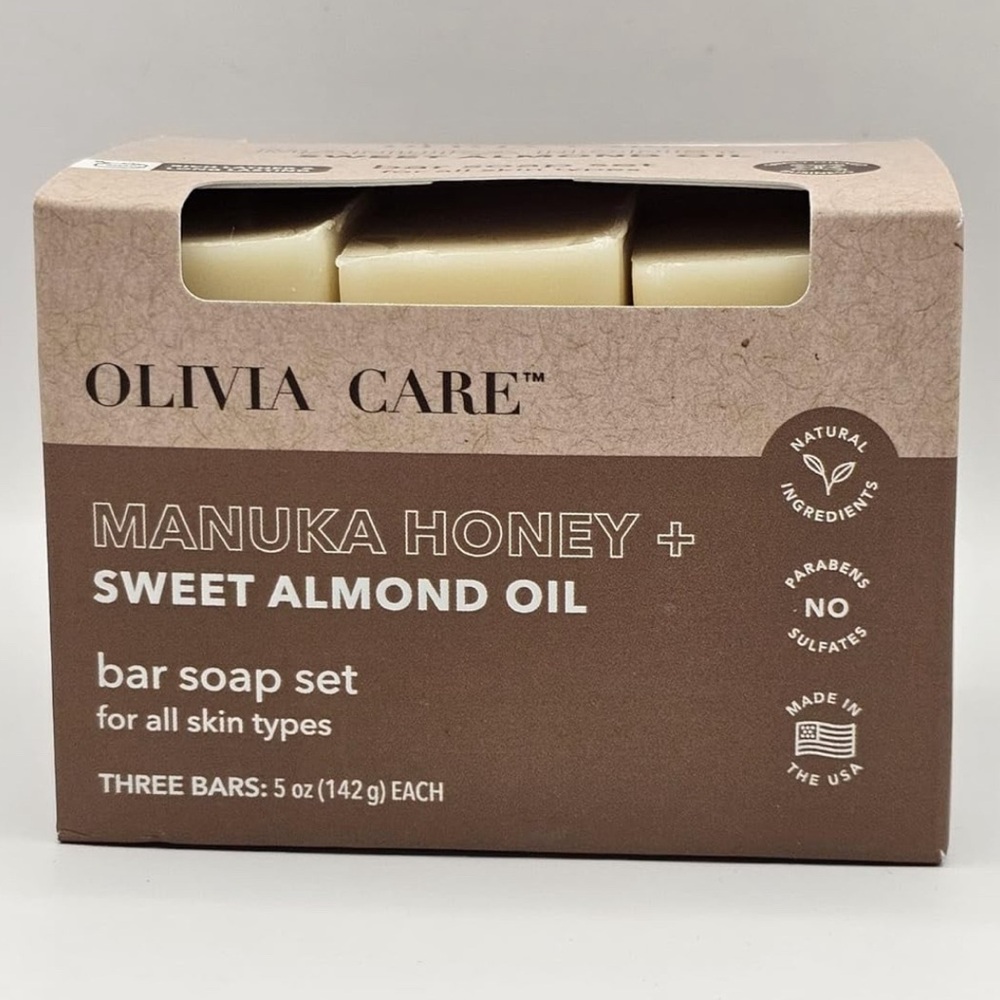 Manuka Honey & Sweet Almond Oil Bar Soap Set From Olivia Care